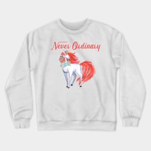 Unicorn Gift Be Unique Never Ordinary Inspirational Unicorns Crewneck Sweatshirt